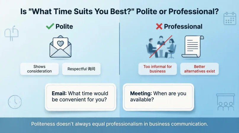 Is It Professional or Polite to Say “What Time Suits You Best”?