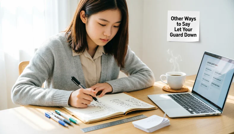 other ways to say let your guard down