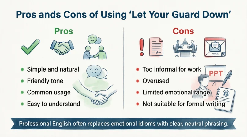 Pros and Cons of Using “Let Your Guard Down”