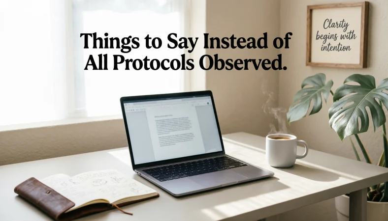 things to say instead of all protocols observed