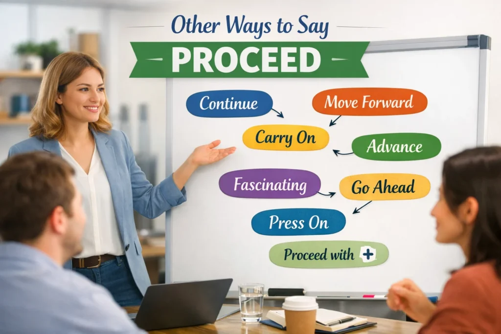 other ways to say proceed