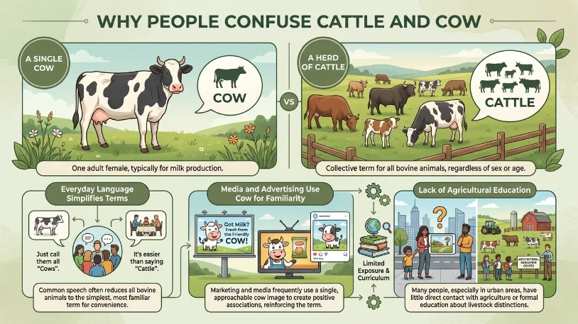 Why People Confuse Cattle and Cow