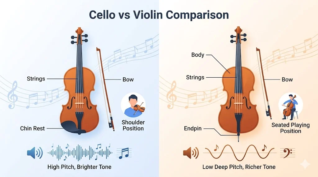 cello vs violin
