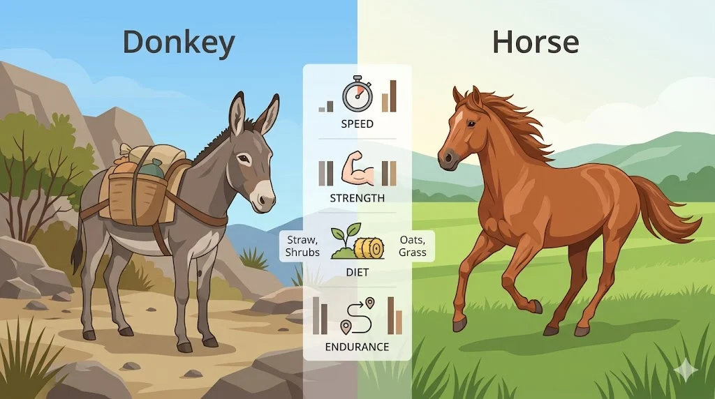 donkey vs horse