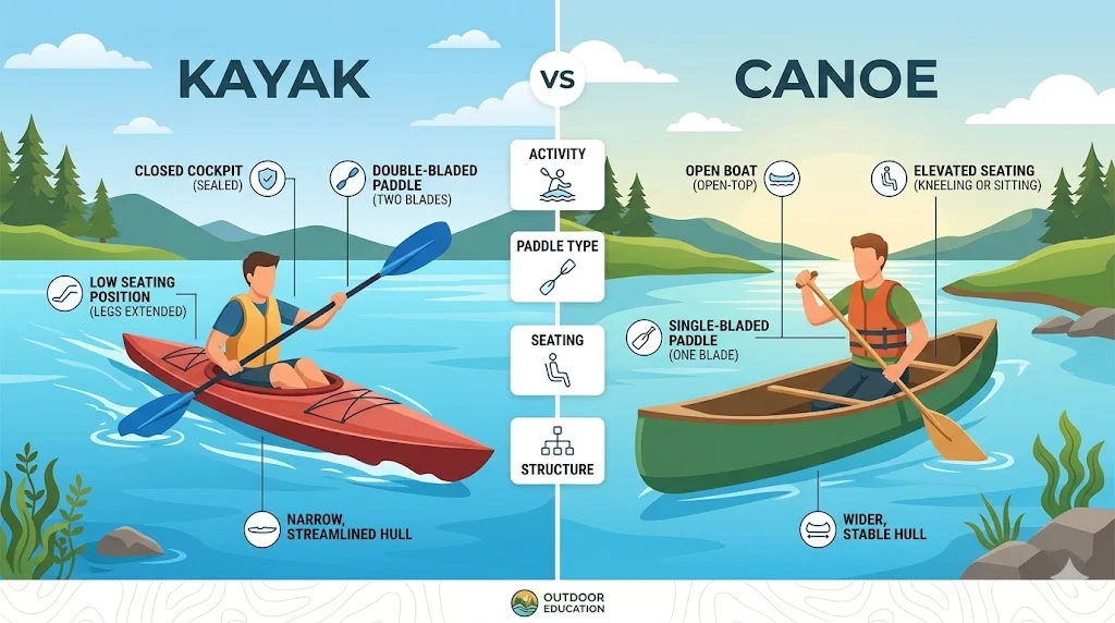 kayaking vs canoeing