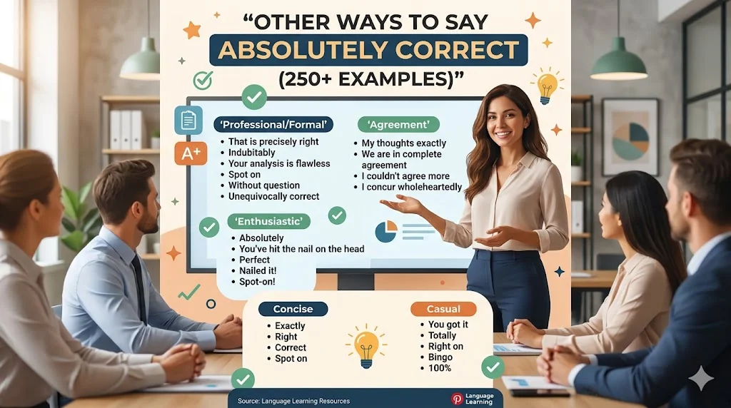 other ways to say absolutely correct