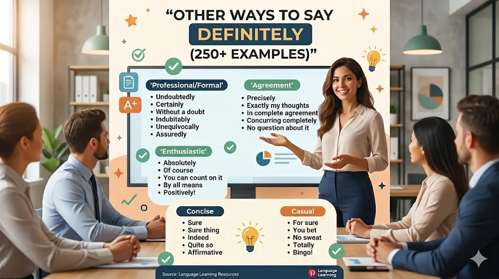 other ways to say definitely