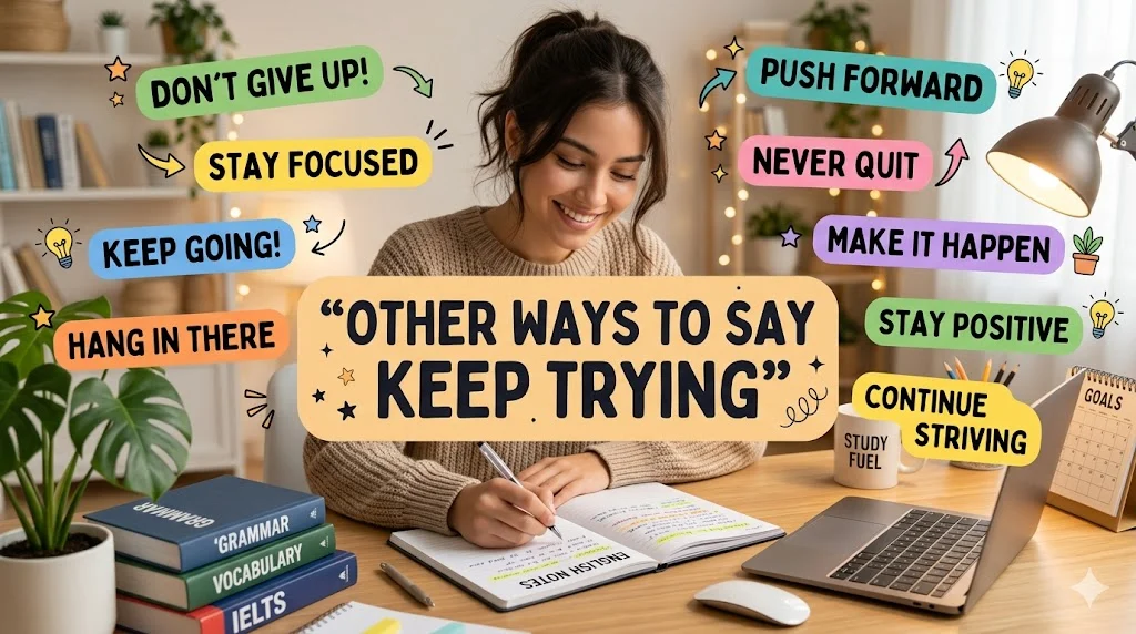 other ways to say keep trying