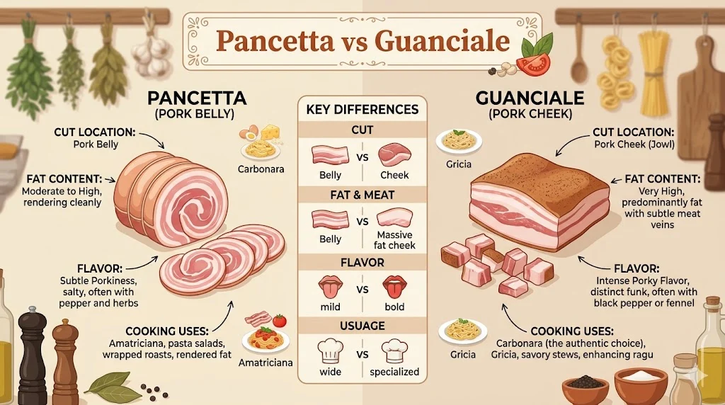 pancetta vs guanciale