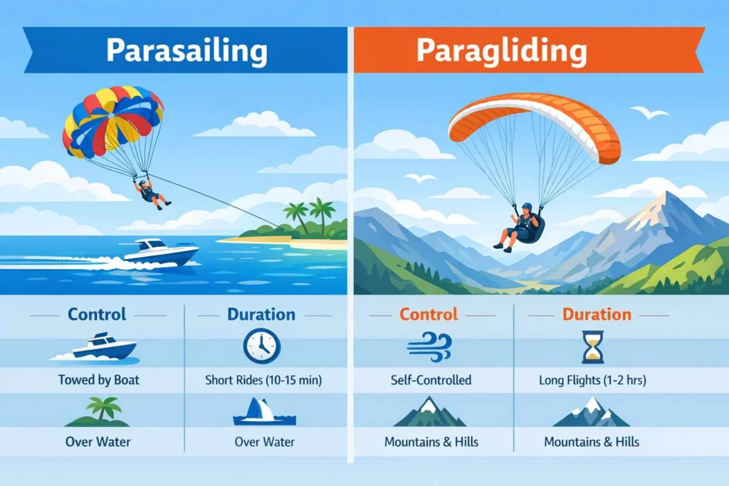 parasailing vs paragliding