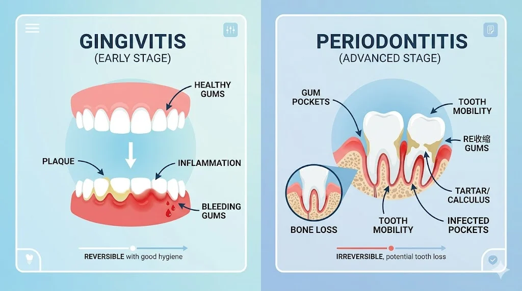 periodontitis vs gingivitis