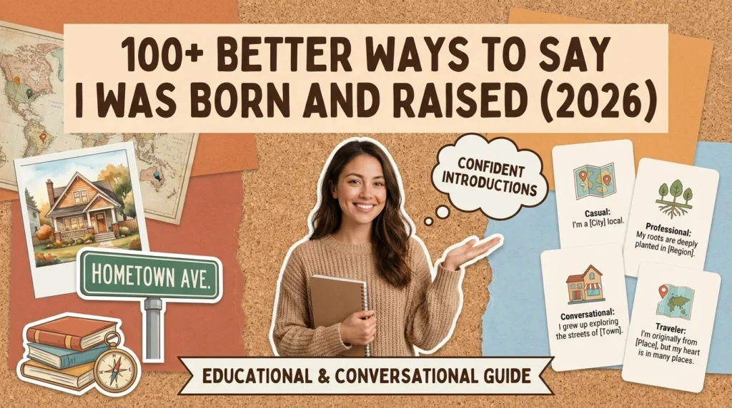 better ways to say i was born and raised