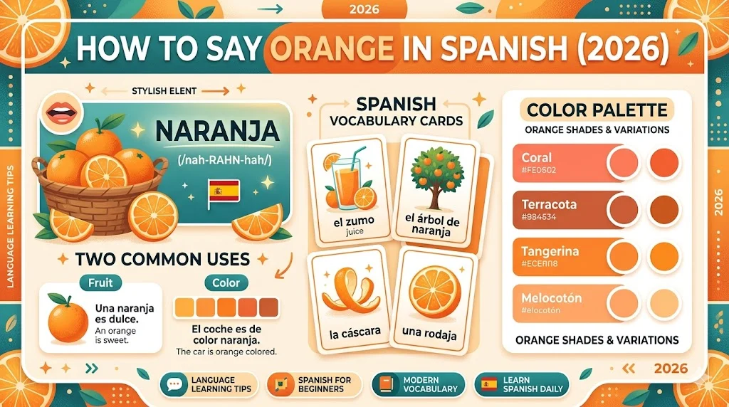 how to say orange in spanish