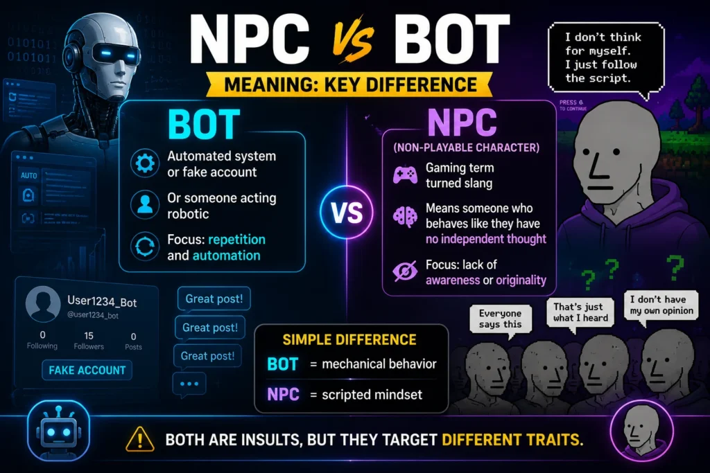 NPC vs Bot Meaning: Key Difference