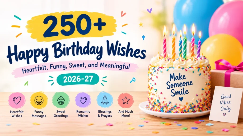 250+ Happy Birthday Wishes: Heartfelt, Funny, Sweet, and Meaningful 2026-27
